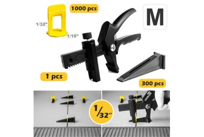 LEVELIZE KIT M 1/32": 1000 clips + 300 wedges + 1 FREE Installation tool